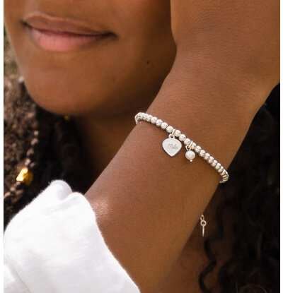 KAYA sieraden Bracelet 'Cute Balls' with Engraving & Pearl