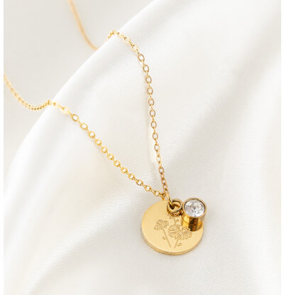KAYA sieraden Geboortesteen en Geboortebloem Ketting