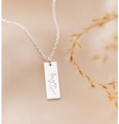 KAYA sieraden Birth Flower Necklace 'Bar'