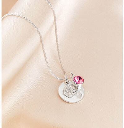 KAYA sieraden Geboortesteen met Geboortebloem Ketting