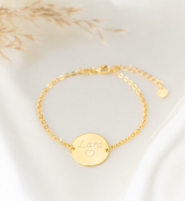 KAYA sieraden Armband 'Elegant Disc' met Gravure