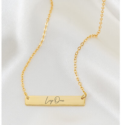 KAYA sieraden Ketting 'Classic Bar' met Eigen Handschrift