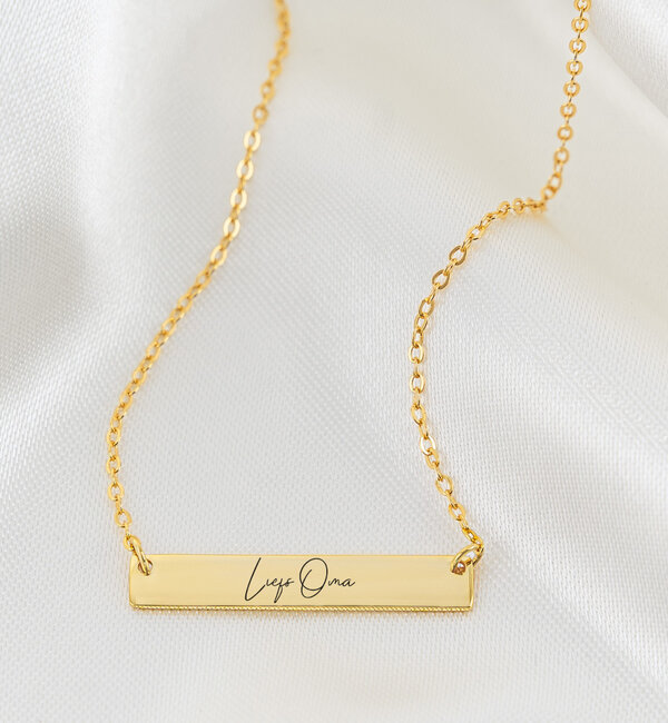 KAYA sieraden Necklace ‘Classic Bar’ with own handwriting or drawing