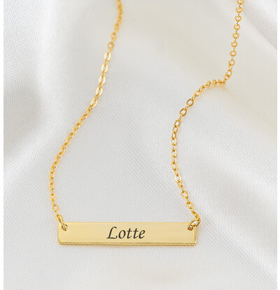 KAYA sieraden Ketting 'Classic Bar' met Gravure