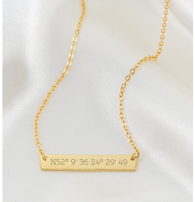 KAYA sieraden Necklace with Coordinates 'Classic Bar'