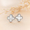 KAYA sieraden Oorbellen Klaver | Stainless Steel  - Wit