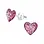 KAYA sieraden Children's earrings 'Glitter Heart' Purple