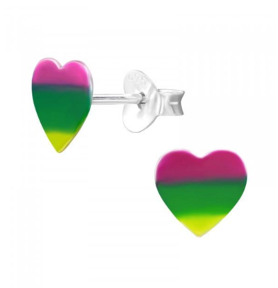 KAYA sieraden Kinderoorbellen 'Rainbow Heart'