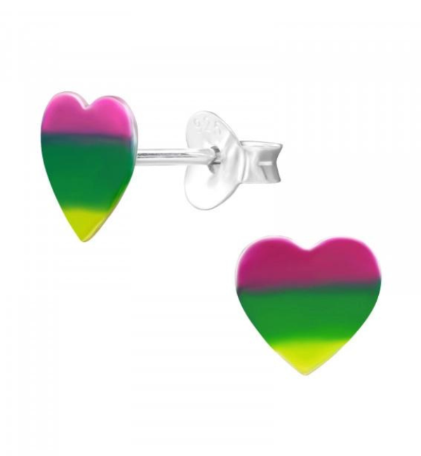 KAYA sieraden Children's earrings 'Rainbow Heart'