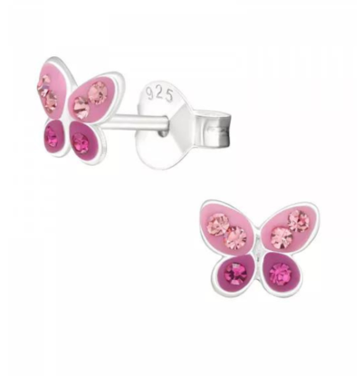 KAYA sieraden Children's earrings 'Butterfly' with Crystals