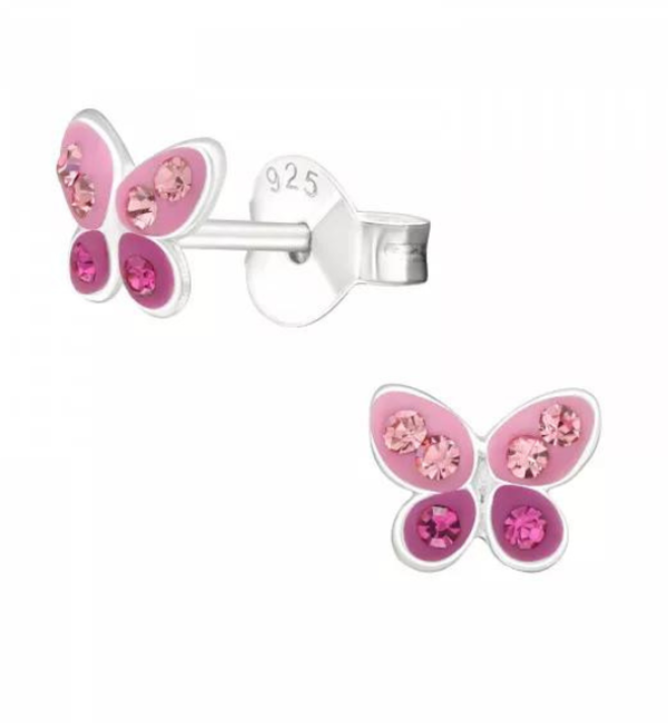 KAYA sieraden Children's earrings 'Butterfly' with Crystals