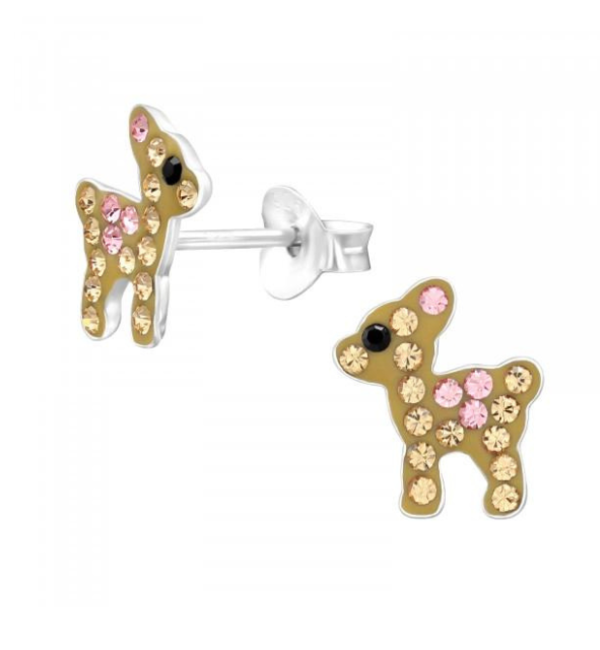 KAYA sieraden Children's earrings 'Deer With Crystals'