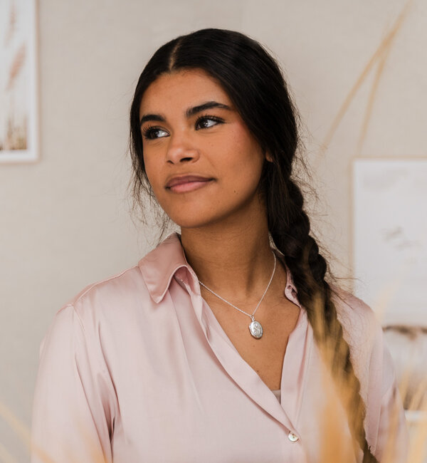 Gegraveerde sieraden Valentijn Ketting met Foto 'Vintage' Ovaal Medaillon