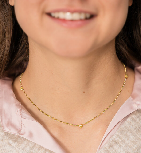 KAYA sieraden Ketting 'Kleine hartjes' | Stainless Steel