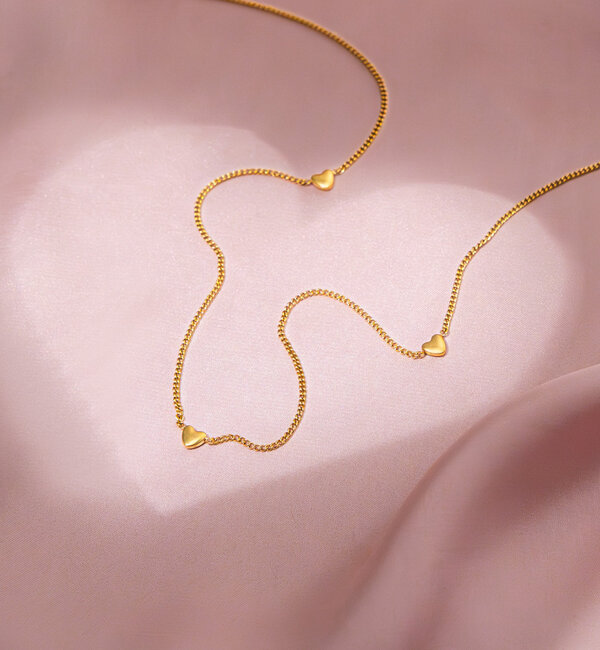 KAYA sieraden Ketting 'Kleine hartjes' | Stainless Steel