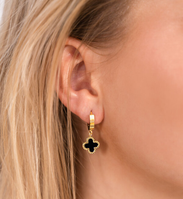 KAYA sieraden Earrings Hearts | Stainless Steel - Black