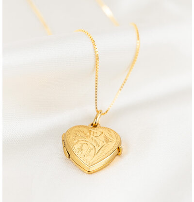 Gegraveerde sieraden Valentine's Day Necklace with Photo 'Vintage Heart'