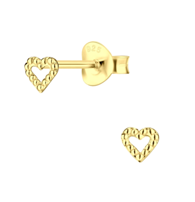 KAYA sieraden Children’s earrings ‘Golden Heart’ | Gold plated