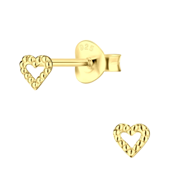 KAYA sieraden Children’s earrings ‘Golden Heart’ | Gold plated