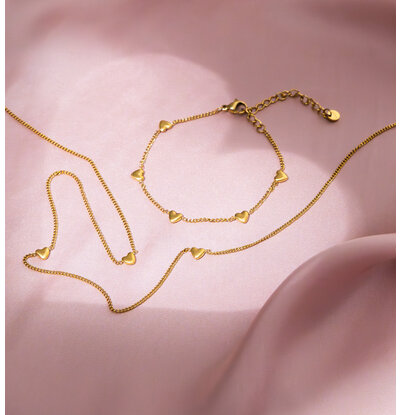 KAYA sieraden Valentijn Sieraden set Kleine hartjes
