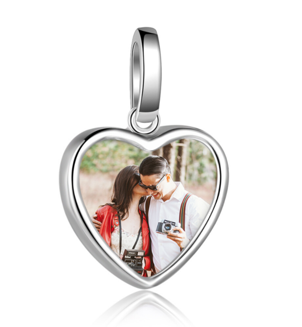 Gegraveerde sieraden Zilveren Ketting met Foto 'Heart'