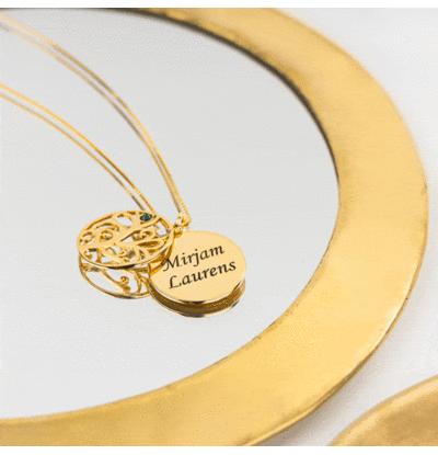 KAYA sieraden Levensboom Ketting met 2 Namen
