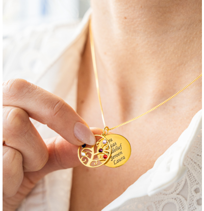KAYA sieraden Tree of Life Necklace with 3 Names