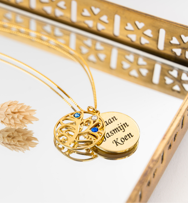KAYA sieraden Tree of Life Necklace with 3 Names