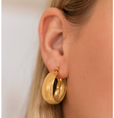 KAYA sieraden Statement Earrings 'Flat Hoops' | Stainless Steel