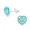 KAYA sieraden Silver Children's Earrings 'Mermaid Heart' Blue