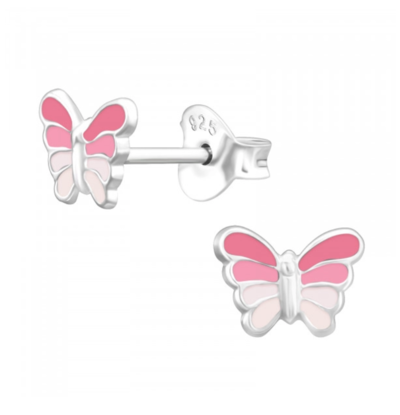 KAYA sieraden Kinderoorbellen 'Butterfly' Pink