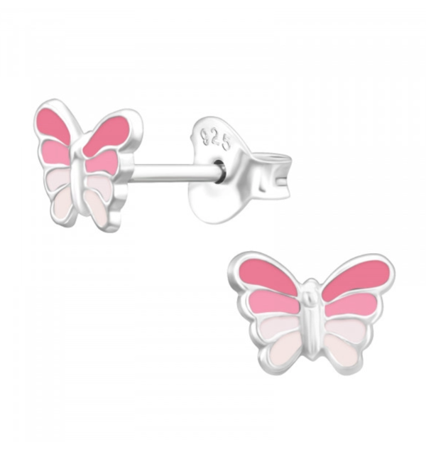 KAYA sieraden Silver Children's Earrings 'Butterfly' Pink