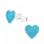 KAYA sieraden Silver Children's Earrings 'Glitter Heart' Blue