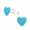 KAYA sieraden Zilveren Kinderoorbellen 'Glitter Heart' Blauw