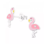 KAYA sieraden Zilveren Kinderoorbellen 'Pink Flamingo' met Kristal