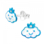 KAYA sieraden Silver Children's Earrings 'Cloud' with Glitter