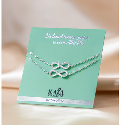 KAYA sieraden Cadeaudoosje 'Zusjes' Infinity armband