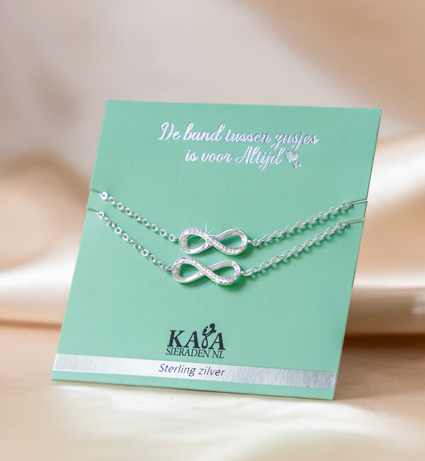 KAYA sieraden Cadeaudoosje 'Zusjes' Infinity armband