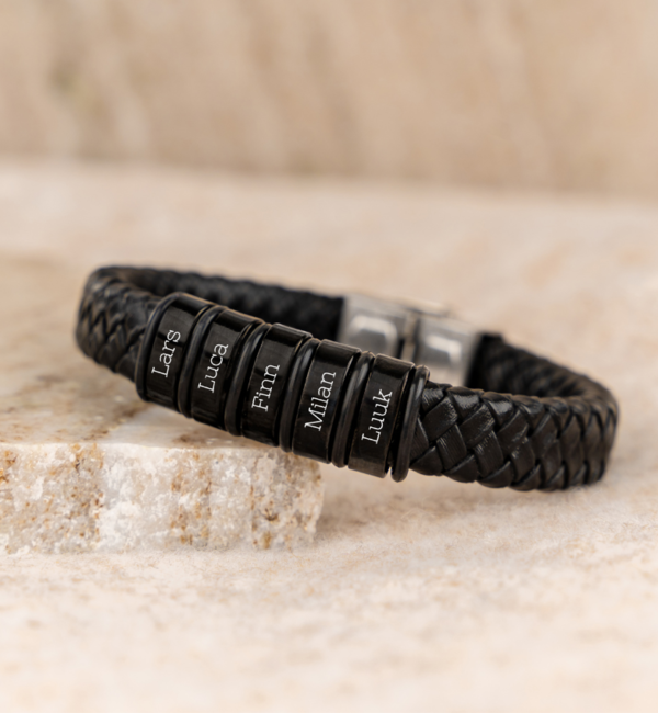 KAYA sieraden Herenarmband Leer Rock My World | Kies je Bedels