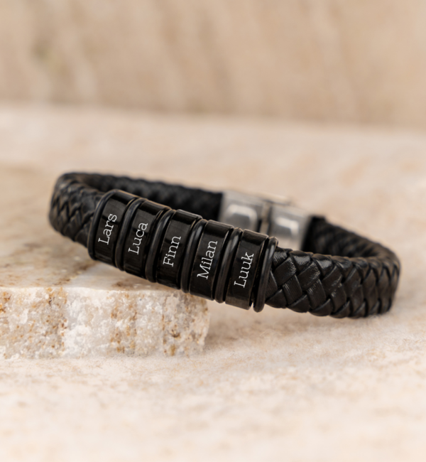 KAYA sieraden Men's bracelet Leather 'Rocky My World' Black | Compose Yourself