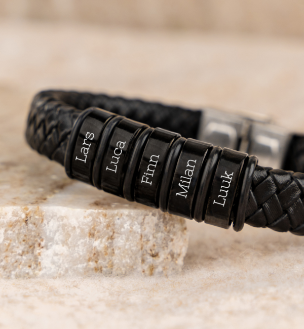 KAYA sieraden Men's bracelet Leather 'Rocky My World' Black | Compose Yourself