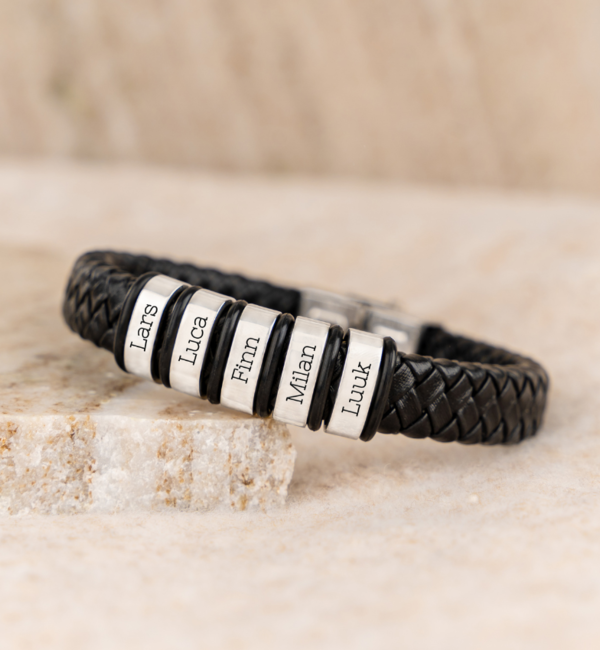 KAYA sieraden Herenarmband Leer Rock My World | Kies je Bedels