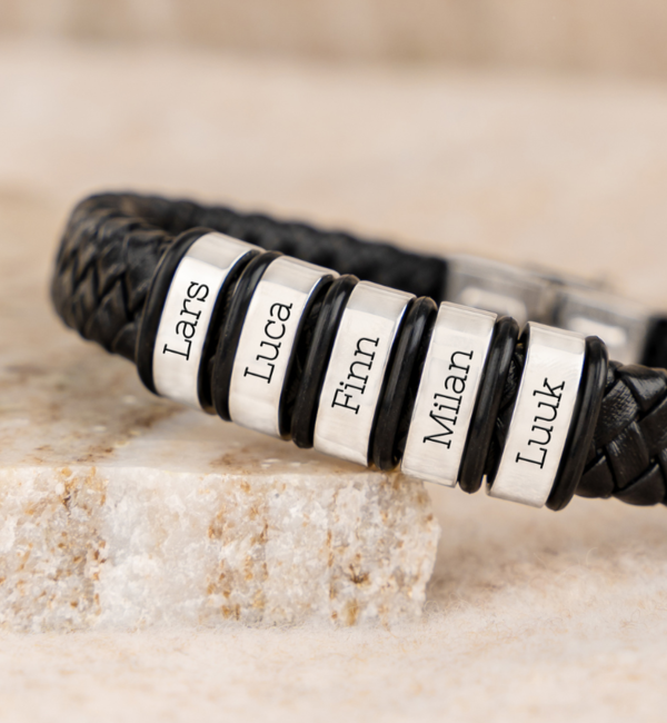 KAYA sieraden Herenarmband Leer Rock My World | Kies je Bedels