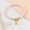 KAYA sieraden Pink Bracelet Glass Beads with Letter 'Nova Perola'