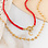 KAYA sieraden Rode Ketting Koraal met Letter Set 'Nova Pérola' | Stainless steel