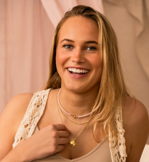 KAYA sieraden 3 Necklaces Pink Pearls | Stainless steel