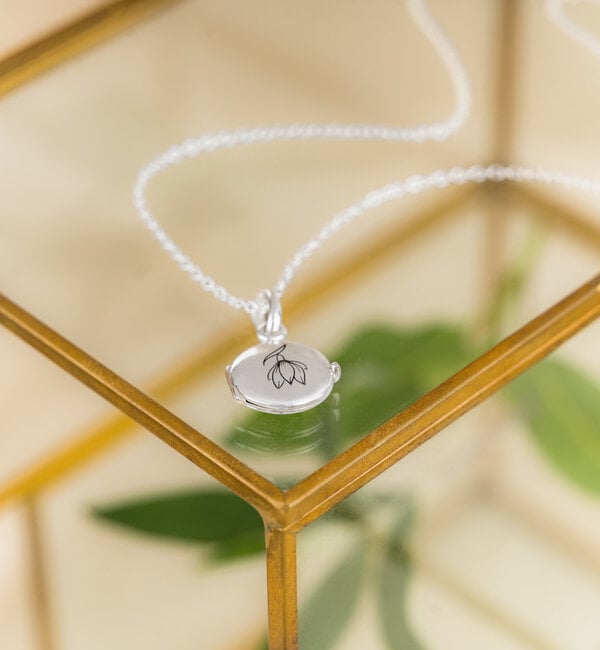 KAYA sieraden Ketting Medaillon 'Rond' met Geboortebloem