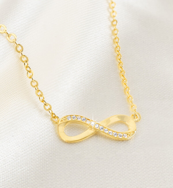 KAYA sieraden Silver Necklace 'Infinity Crystal'