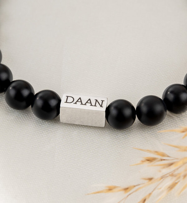 KAYA sieraden Armbanden Set Papa & Zoon met Zwarte Onyx Kralen