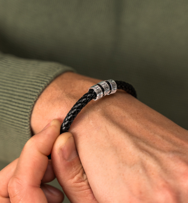 KAYA sieraden Leren Armband met Naambedel